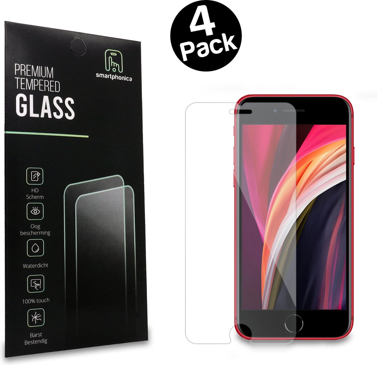 iPhone 6/6s | Premium Tempered Glass Screenprotector | 4-Pack | Smartphonica