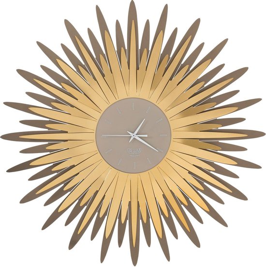 Arti e Mestieri Collectie – Handgemaakt – Wandklok Italiaanse Design Steek brons / trans goud - 60 cm