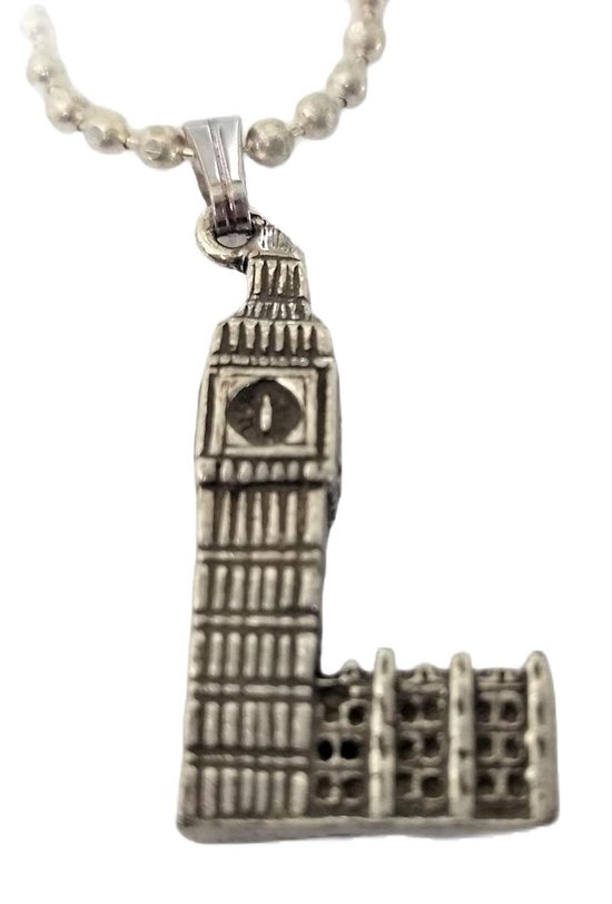 Hanger met ketting Big Ben Londen verzilverd,