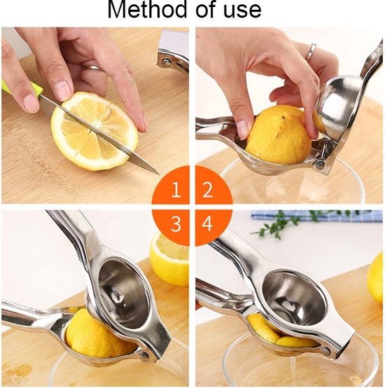 RVS Citroenpers - Limoenpers - Citroenknijper - Limoenknijper - Fruitpers - Citruspers - Juicer - Sinaasappelpers - Handcitruspers - Citrusknijper - Handmatig van RVS — afbeelding 4