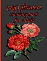 100 flowers coloring book for adult