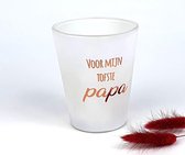 Geurkaars Tofste papa + geschenkdoos - Wit met roségouden tekst