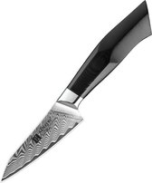 Couteau d'office Damas (67 couches) | Xinzuo B32 | Luxe et professionnel | Acier Damas tranchant comme un rasoir | Couteau d'office avec une lame de 9 cm | Poignée G10 avec mosaïque de rivets