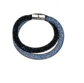 Snake of Beauty Touw armband - Zwart/Blauw / 40cm