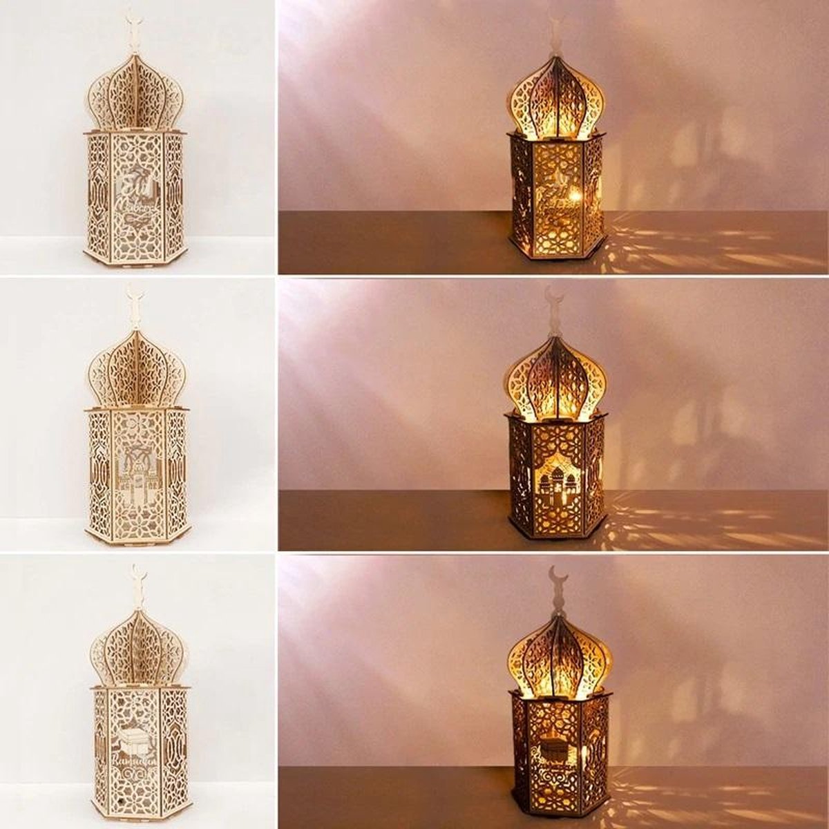 Lampe de palais stéréo LED Eid Mubarak guirlandes décoratives