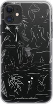 Paradise Amsterdam 'Tropical Illustrations' Clear Case - iPhone 11 doorzichtig transparant telefoonhoesje met tropische print