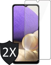 Screenprotector geschikt voor Samsung Galaxy A32 5G - Gehard Glas Beschermglas Tempered Glass Screen Protector - 2 Stuks
