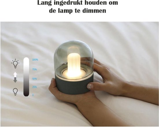 Gloeilamp/Tafellamp - Mini LED lamp - Bulb Lamp - Oplaadbare Accu –... | bol.com