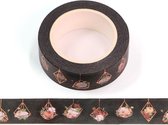 Washi Tape | rozen - black | 15mm x 10m.