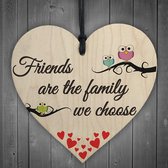 Houten hanger 10x10 cm “Friends are Family”