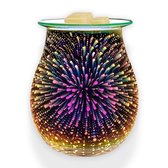 SensaHome Glazen 3D Aroma Diffuser Wax Brander - Nachtlamp met Kleurrijke LED-verlichting - Aroma Vernevelaar - Galaxy 5