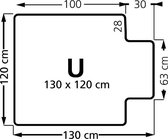 Vloermat Stoelmat rechthoek met lip aan korte zijde 130 x 120 cm