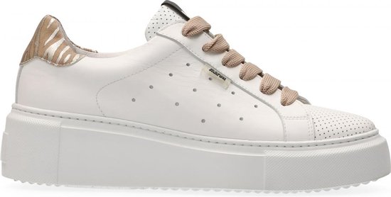 Maruti - Bobbi Sneakers - White - Zebra Beige - 37 | bol.com