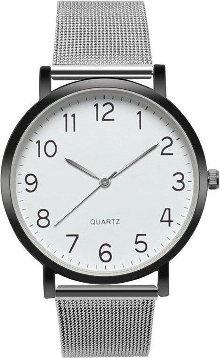 Nero Horloge Zilver / Zwart Horloge | Staal | Ø 40 mm