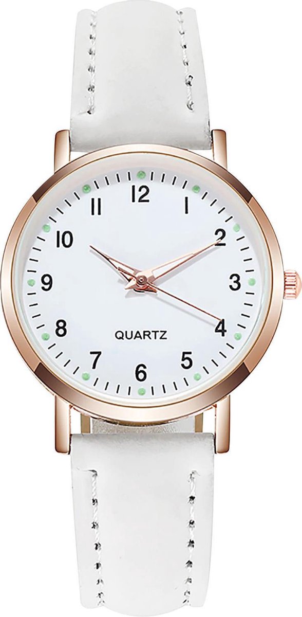 Doukou White Horloge | Suedine - Kunstleer | Wit | Ø 32,5 mm