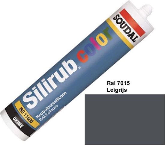 discretie Heel belofte Soudal Silirub Color kit – siliconekit – montagekit - RAL 7015 -  Leisteengrijs –... | bol.com