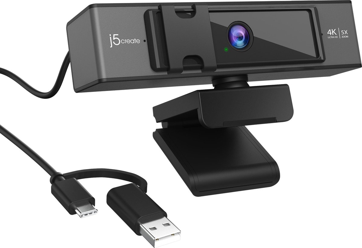 j5create JVCU435-N USB 4K Ultra HD Webcam met 5x Digital Zoom Afstandsbediening