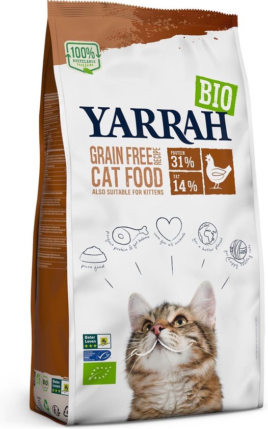 Yarrah Cat Adult - Graanvrij - Kip & Vis - Kattenvoer - 2,4 kg