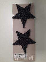 Kersthanger ster zwart. 2 x 7 stuks