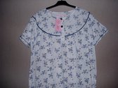 Dames nachthemd Fine woman gebloemd blauw XXL