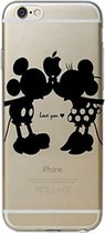 Geschikt voor Apple iPhone 4/4S softcase silicone hoesje met Mickey & Minnie Mouse Disney motief