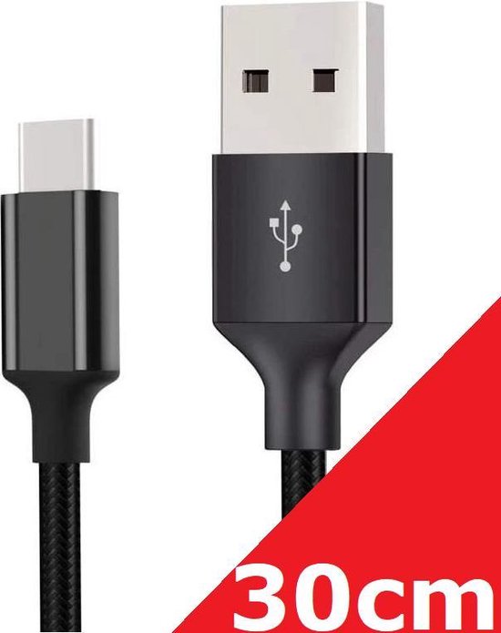 Ontbering gordijn Scheiden 30 CM USB Kabel voor Samsung | USB C Kabel van 30 CM | Korte USB Kabel Type  C | USB... | bol.com