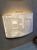 Gepersonaliseerd lithografie plaatje gebogen 8cm x 12cm - Gepersonaliseerde foto