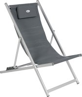 Hesperide Honolulu Plein air Beach Chair - chaise pliante - chaise longue - chaise de camping - Grijs - toile matelassée