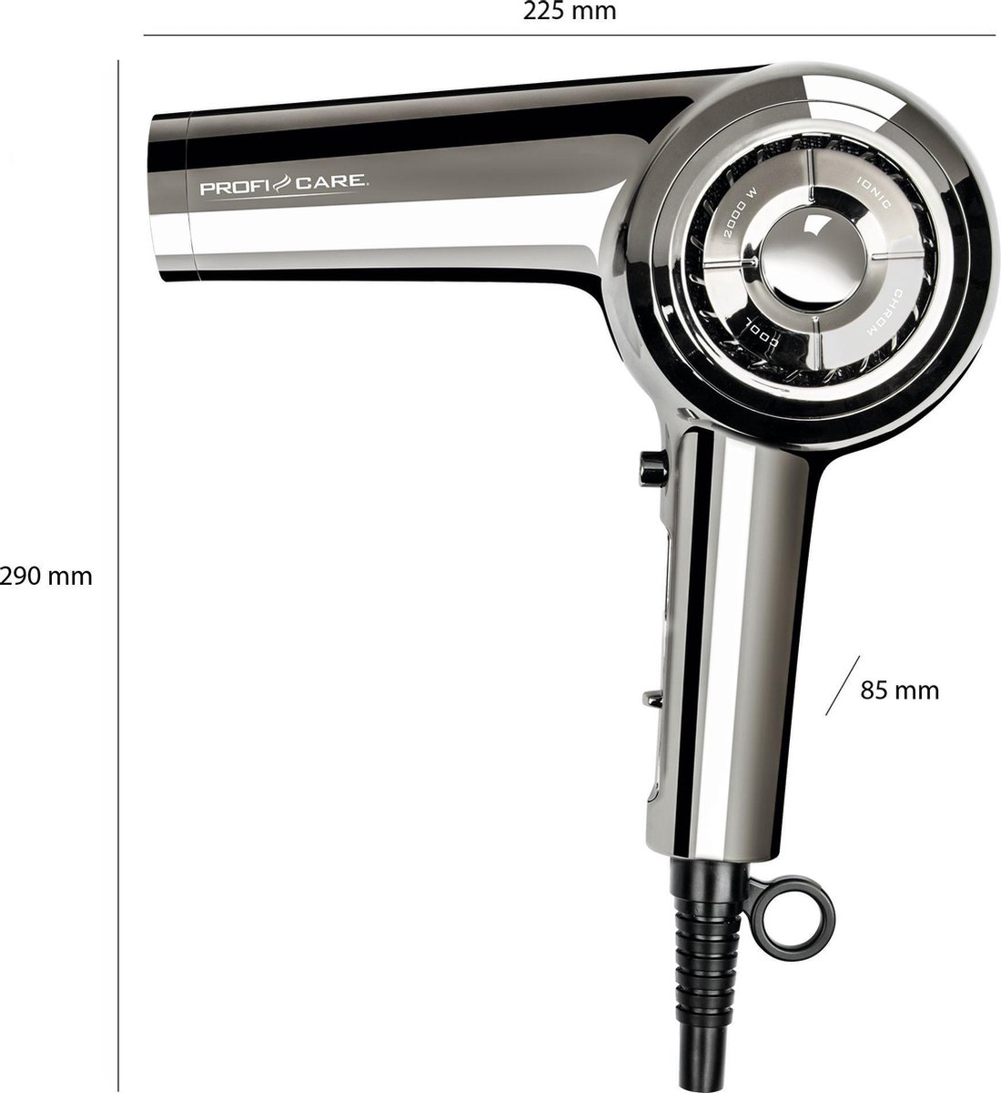 ProfiCare HT 3033 Retro Haardroger Chroom - afbeelding 2