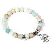Bracelet - Perles - Natuursteen - Lotusblem - Bouddha - Amazonite - Femme - Lieve Jewels