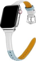 Fungus - Smartwatch bandje - Geschikt voor Apple Watch 38 / 40 / 41 mm - Series 1 2 3 4 5 6 7 8 9 SE iWatch - PU leer - Vrouw - Wit blauw