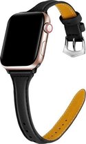 Geschikt voor Apple Watch bandje 42 / 44 / 45 / 49 mm - Series 1 2 3 4 5 6 7 8 SE Ultra - Smartwatch iWatch horloge band - 42mm 44mm 45mm 49mm - Fungus - PU Leer - Zwart - Vrouweli