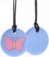 Bijtketting-Kauwketting-Vlinder Disk-Lila