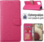 Samsung Galaxy A12 Book Case - Bookstyle Cover - Portemonnee Hoesje - Galaxy A12 (5G) Hoesje - ROZE - EPICMOBILE