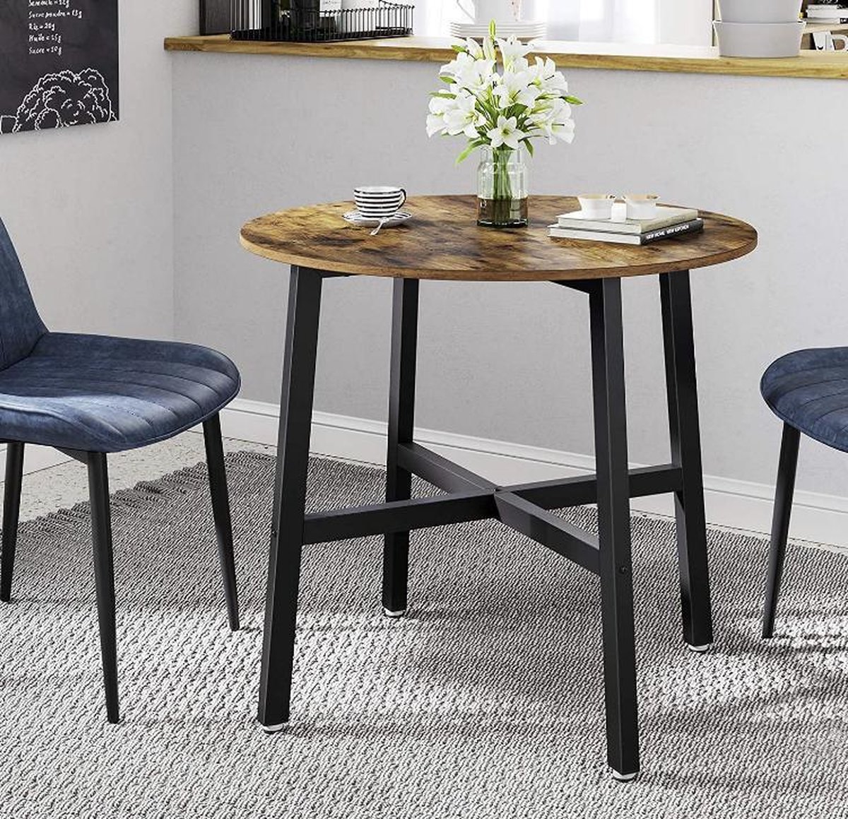 Eettafel Aska teak 130 cm rond naturel brushed