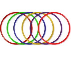 MD Sport - Hoepelset van 6 hoepels - Diameter 50cm - Turnhoepels - Schoolplein hoepels