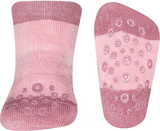 Chaussettes antidérapantes Ewers Stoppi Krabbelfix uni rose