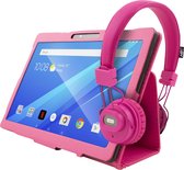 Point of View - 10" tablet/tablet 10 inch - 2GB+32GB - met WiFi/DUAL SIM/GPS/Bluetooth Android 10 Go Tablet met roze beschermhoes en roze koptelefoon (geschikt voor Netflix en Disney+)