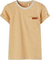 Name it Jongens Gestreepte T-shirt Fipan Spruce Yellow - 56