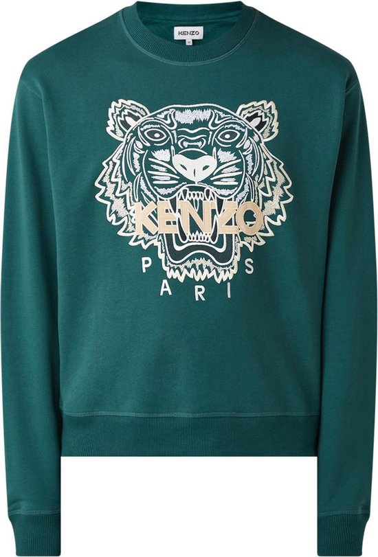 KENZO Classic sweater met logoborduring - Groen -Maat S | bol.com