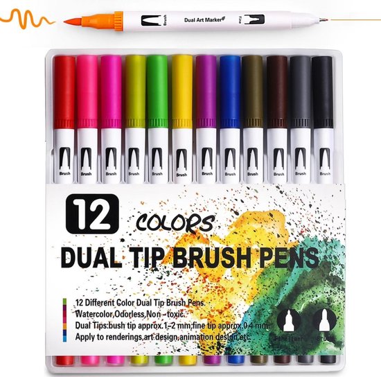 Twinmarkers - Dual Brush Pen - Kalligrafie Pennen set - Dikke & Dunne  Stiften voor... | bol.com