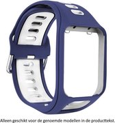 Blauw Wit sporthorlogebandje voor Tomtom Adventurer, Tomtom Spark, Tomtom Spark 3, Tomtom Runner 2, Runner 3 - Golfer 2 - horlogeband - polsband - strap - blue white