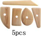 Boetseergereedschap houten lomers set van 5 stuks