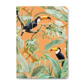 Notitieboek - A5 Formaat - Flirting Toucans - Notebook - Schrift - Gelinieerd - Zachte kaft - Creative Lab Amsterdam