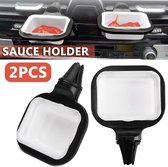 Dip Clip - 2 stuks - Dip saus bakje - Saus clip - Saus houder - Fastfood ketens - Auto houder - Zwart - sauce tray