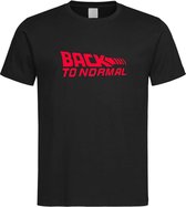 Zwart T shirt met Rood logo " Back To Normal " print size XXXL