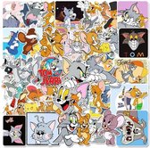 50 stuks stickers Tom & Jerry 4 tot 8 cm