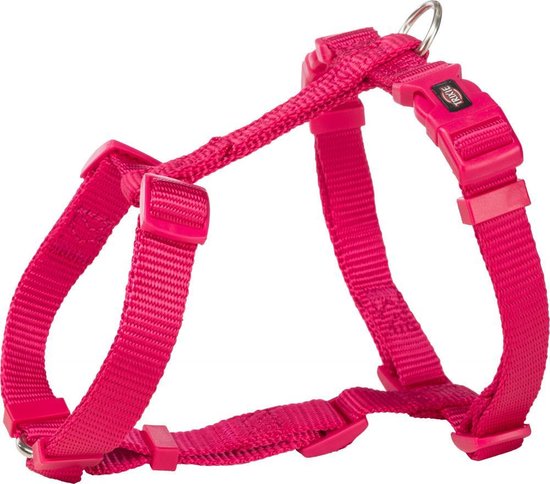 Hondentuigje - Premium H-tuig - Maat: L–XL: 75–120 cm/25 mm - Kleur: fuchsia