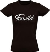Foxwild Dames t-shirt | Peter Gillis | Hatseflatse | Foxwild | Massa is kassa | Zwart
