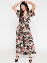 LOLALIZA Recycled polyester jurk met bloemen - Veelkleurig - Maat 38